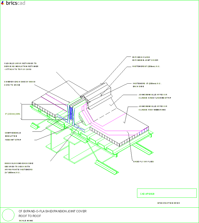 Expansion Joint. AIA CAD Details--zipped into WinZip format files for faster downloading.