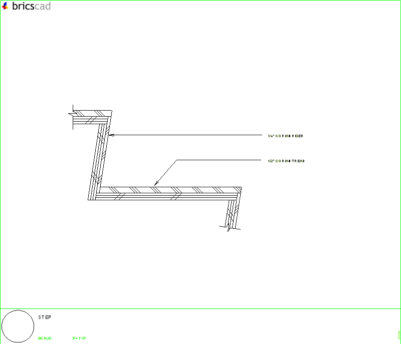 Interior steps using 1/2 or 3/4 inch material. AIA CAD Details--zipped into WinZip format files for faster downloading.