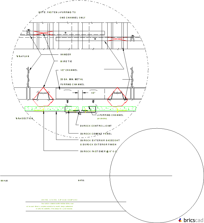 DUR101 - SUSPENDED CEILING (CONTROL JOINT). AIA CAD Details--zipped into WinZip format files for faster downloading.