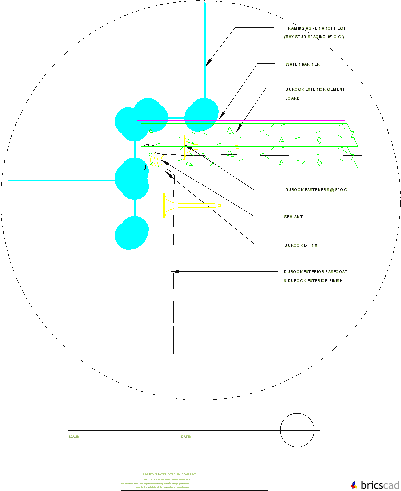 DUR203 - INSIDE CORNER DETAIL. AIA CAD Details--zipped into WinZip format files for faster downloading.