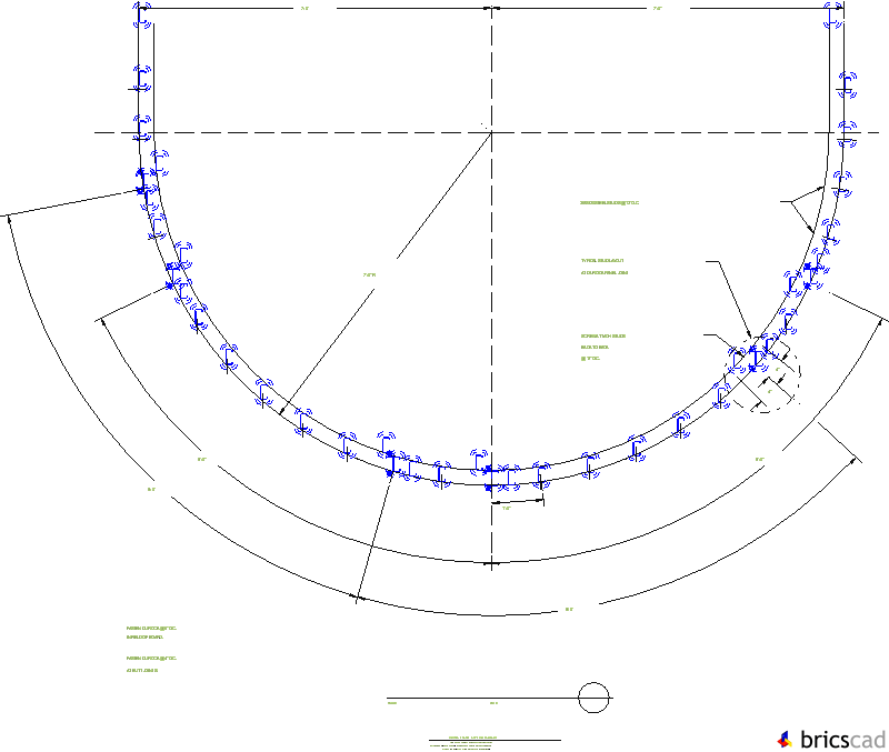 DUR211 - CURVED WALL (7ft.1in. Radius). AIA CAD Details--zipped into WinZip format files for faster downloading.