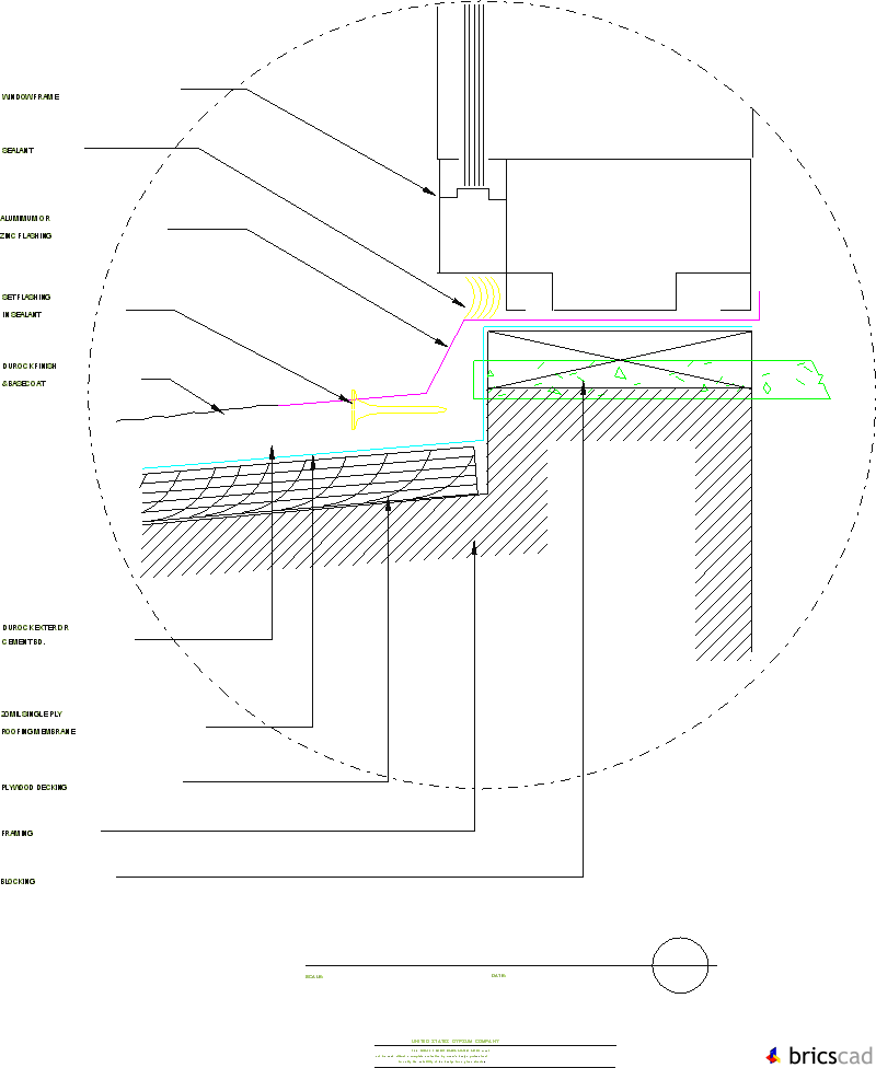 DUR215 - TYPICAL WINDOW SILL DETAIL. AIA CAD Details--zipped into WinZip format files for faster downloading.