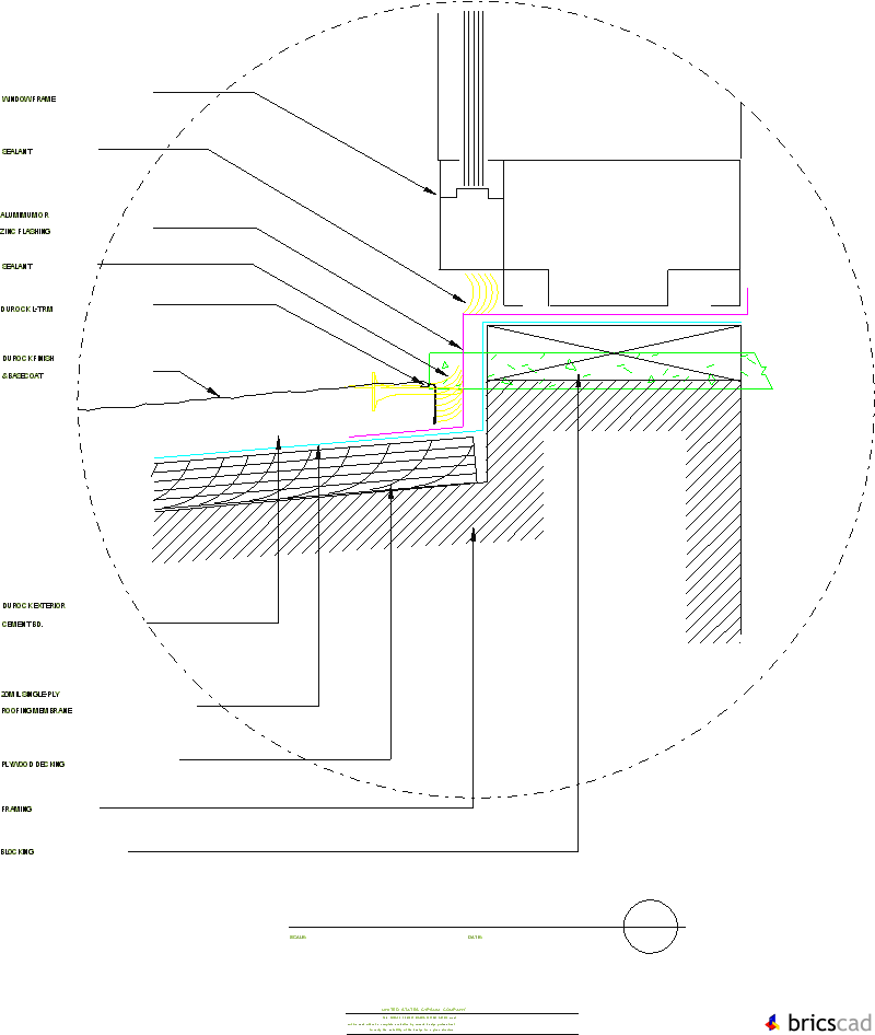 DUR216 - TYPICAL WINDOW SILL DETAIL. AIA CAD Details--zipped into WinZip format files for faster downloading.