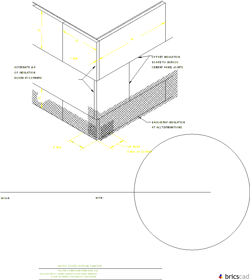 DUR302 - MESH OVERLAP/CORNER. AIA CAD Details--zipped into WinZip format files for faster downloading.
