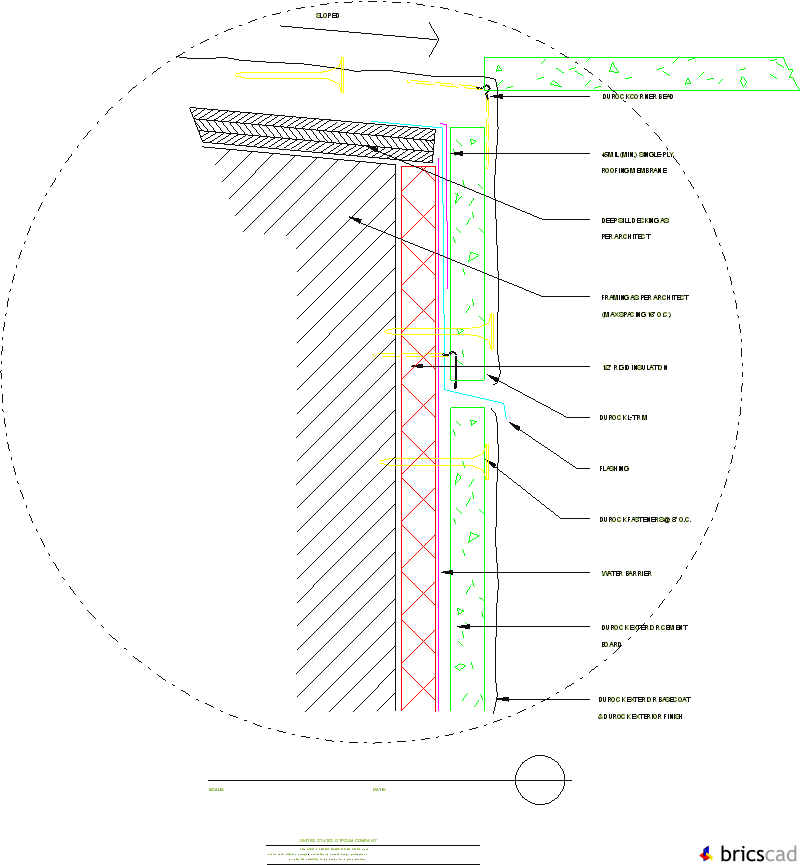 DUR507 - DEEP SILL/WALL SECTION. AIA CAD Details--zipped into WinZip format files for faster downloading.