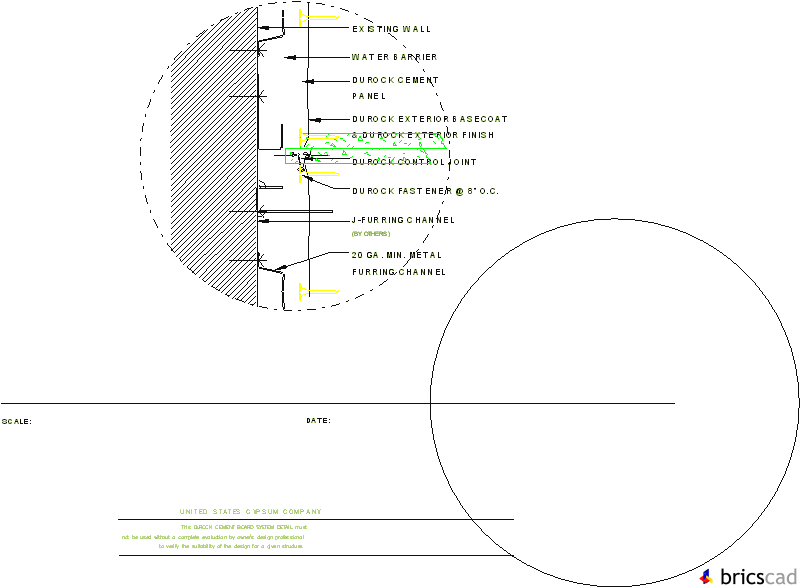 DUR702 - CONTROL JOINT DETAIL (DWC20 CHANNELS). AIA CAD Details--zipped into WinZip format files for faster downloading.