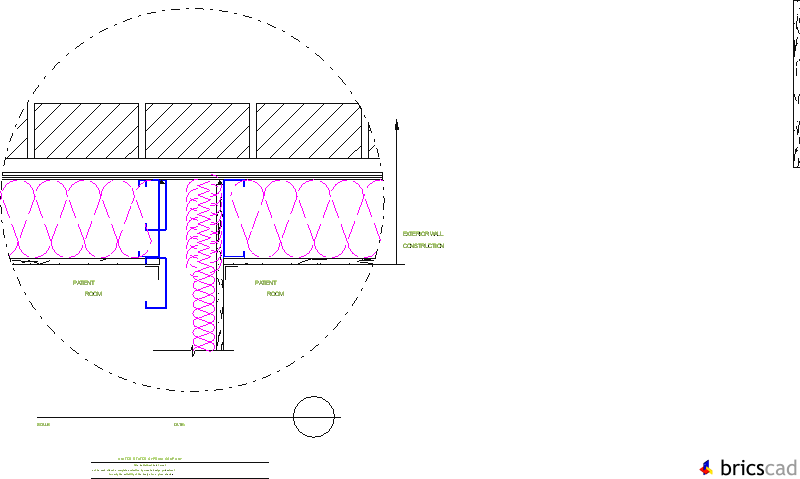 HOSP222 - 1 HOUR WALL SECTION (BETWEEN PATIENT ROOMS). AIA CAD Details--zipped into WinZip format files for faster downloading.