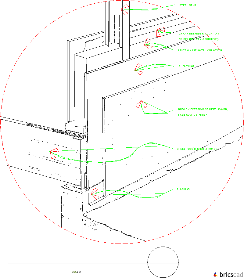 LSF807  - WALL ASSEMBLY. AIA CAD Details--zipped into WinZip format files for faster downloading.