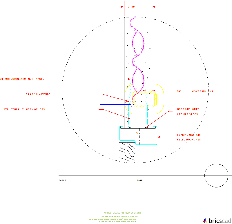 STRC203 - OPENING JAMB. AIA CAD Details--zipped into WinZip format files for faster downloading.