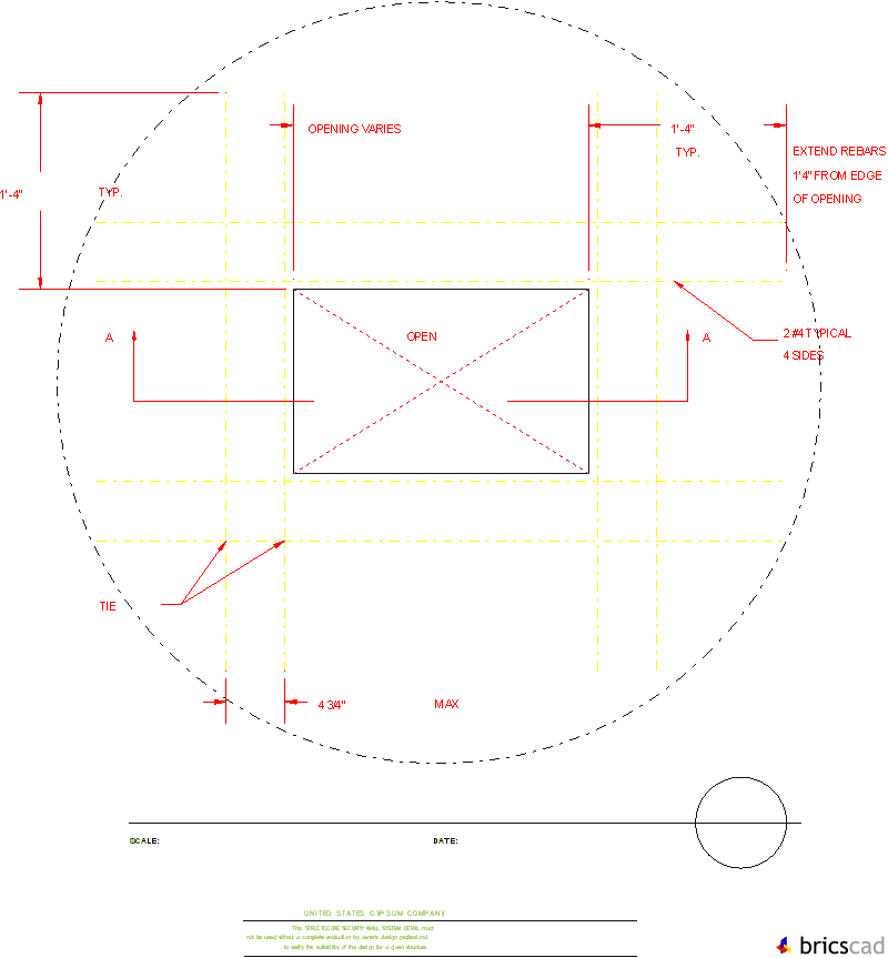 STRC208 - OPENING ELEVATION. AIA CAD Details--zipped into WinZip format files for faster downloading.