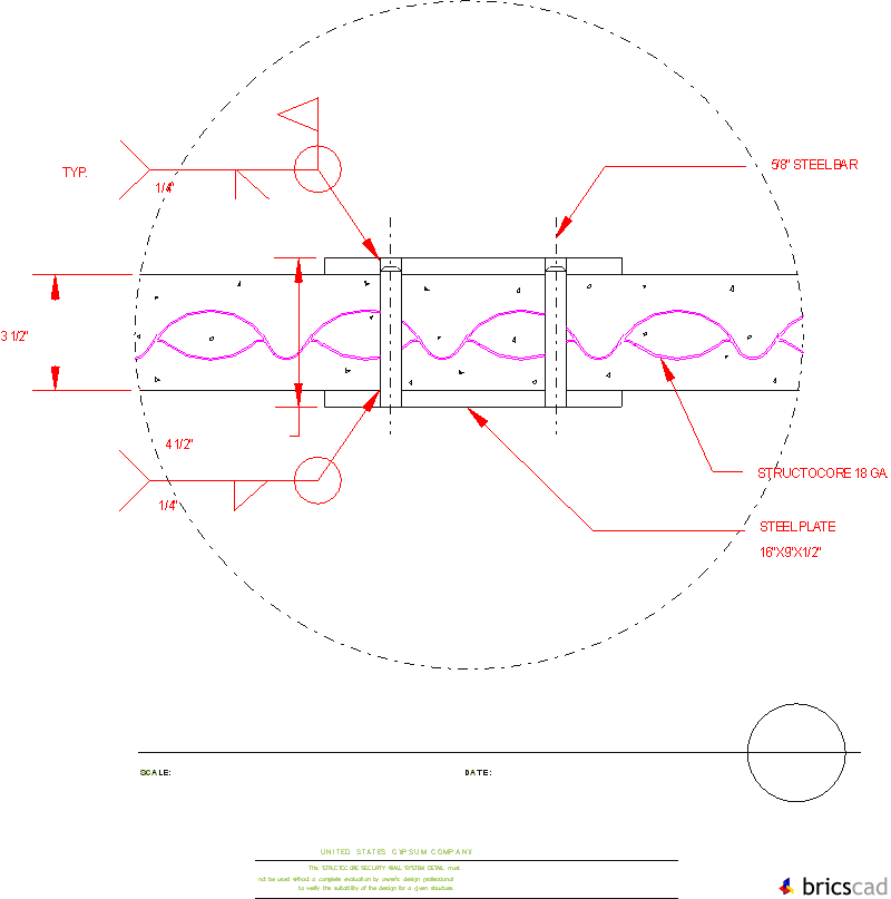 STRC406 - ALT. ANCHOR PLATE DETAIL. AIA CAD Details--zipped into WinZip format files for faster downloading.