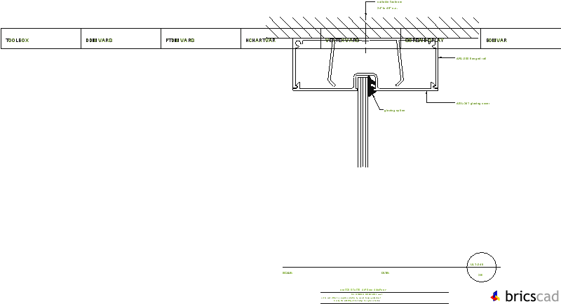 ULT245 CEILING HEIGHT GLAZING 3E. AIA CAD Details--zipped into WinZip format files for faster downloading.