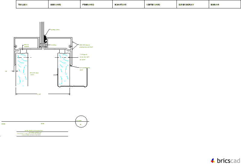 ULT253 MID-PANEL BOTTOM GLAZING 3K. AIA CAD Details--zipped into WinZip format files for faster downloading.