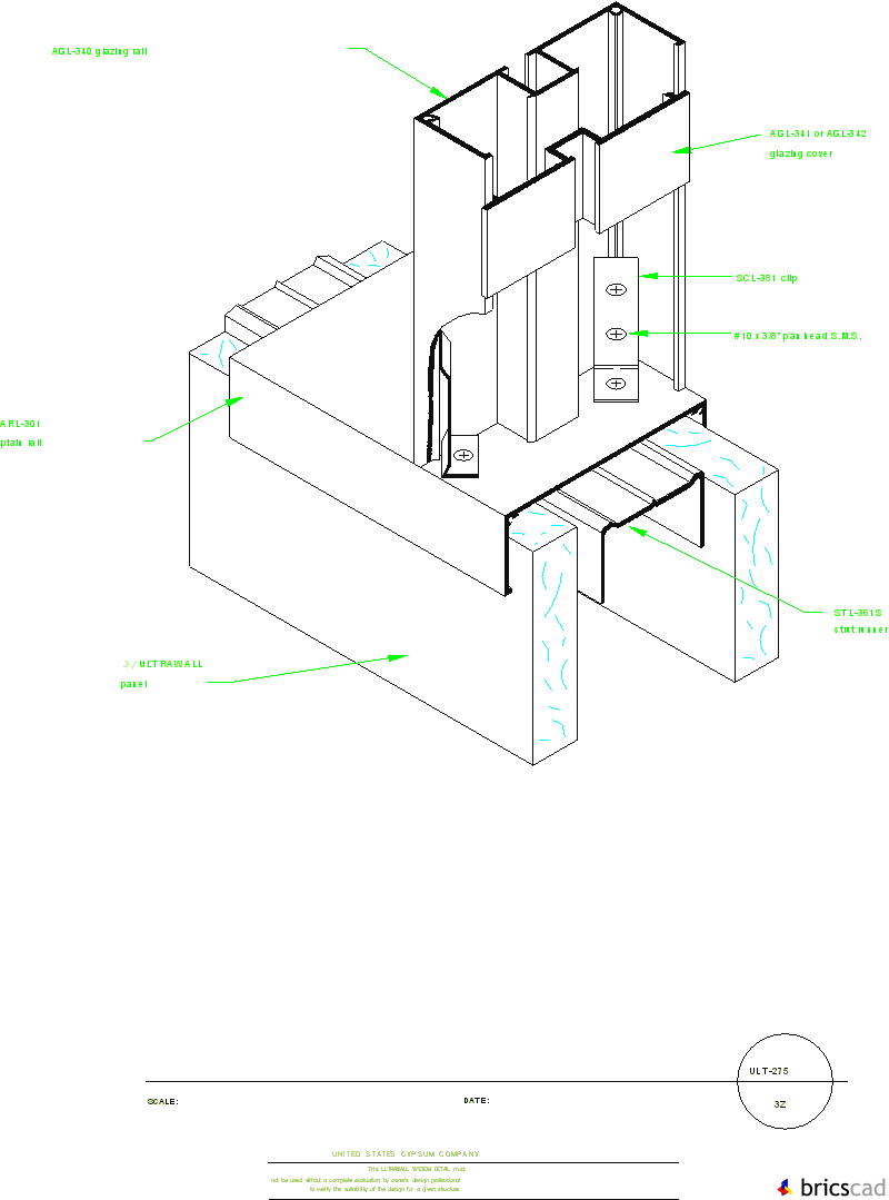 ULT275 ASSEMBLY DRAWING. AIA CAD Details--zipped into WinZip format files for faster downloading.