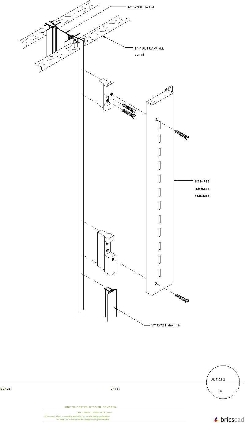 ULT282 STD-782 SINGLE-SLOTTED INTERFACE STANDARD ASSEMBLY X. AIA CAD Details--zipped into WinZip format files for faster downloading.